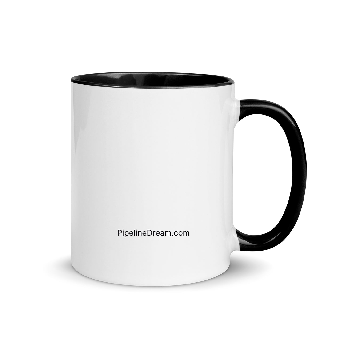 Back view of 11oz funny sales mug with black handle