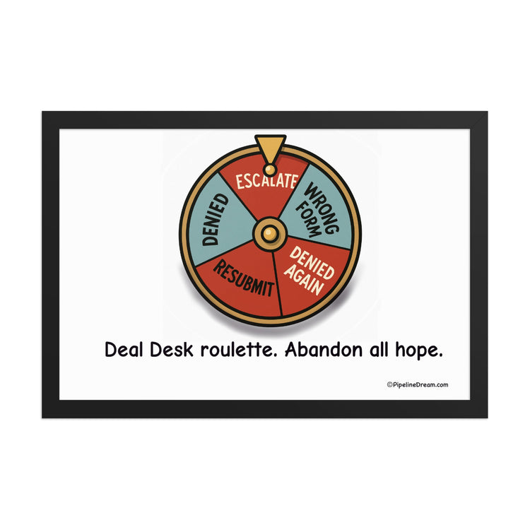 Funny sales cartoon showing common sales pain points — bad leads, deal desk drama, and forecast stress