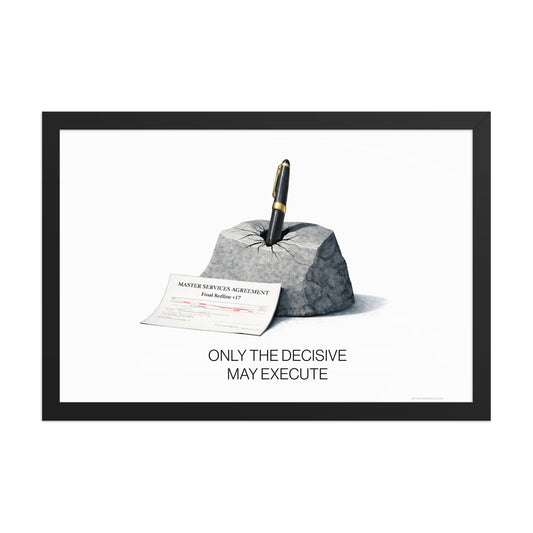 sales humor poster in black frame shown straight on