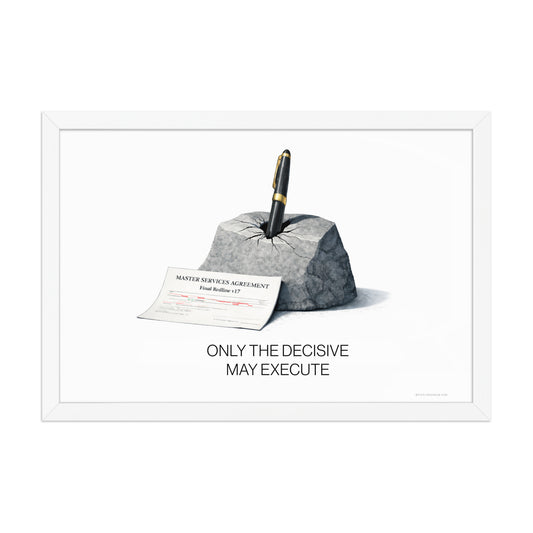 sales humor poster in white frame shown straight on