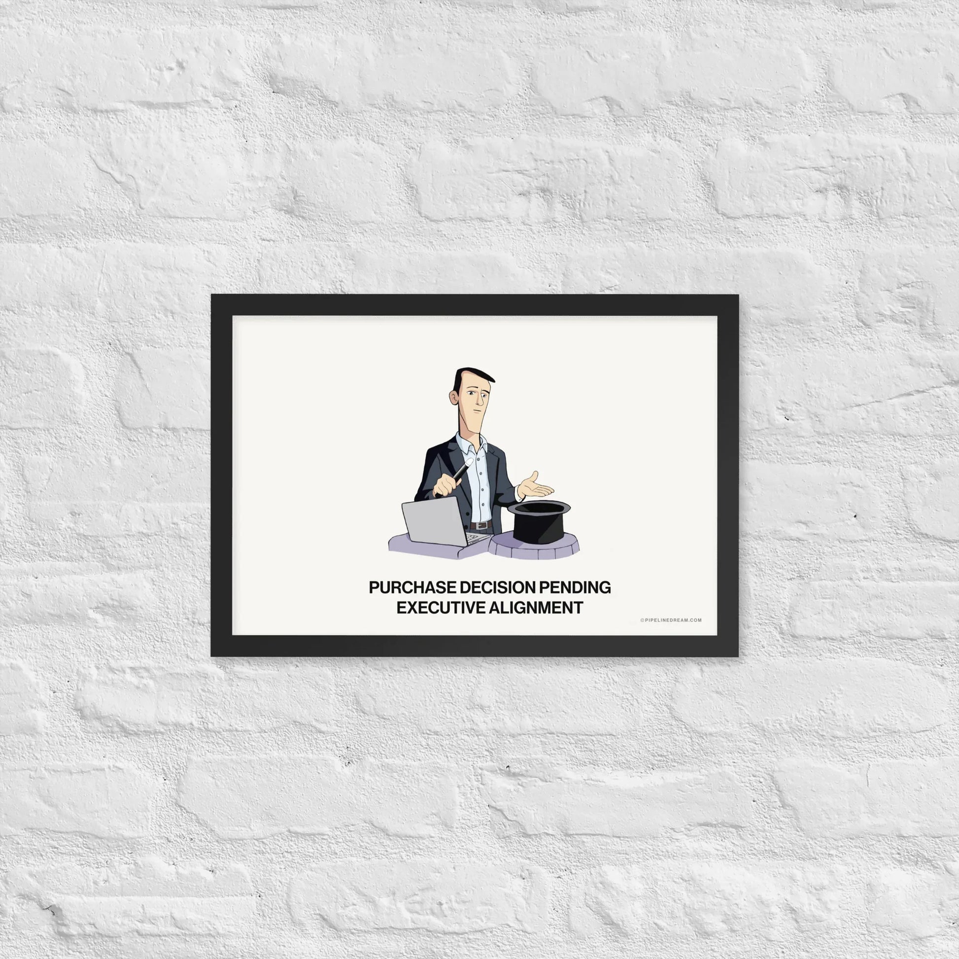 Enterprise sales wall art executive alignment poster in minimal modern office wall setting
