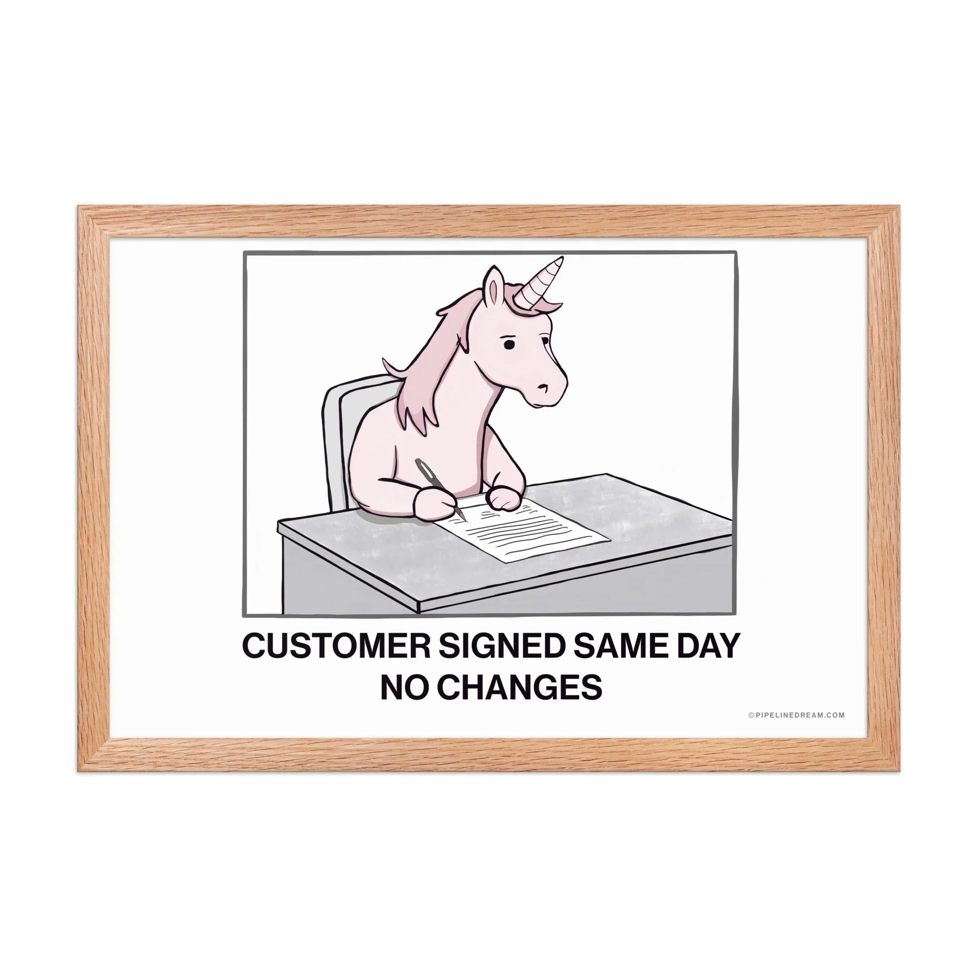 funny sales cartoon unicorn deal red oak frame enterprise sales
