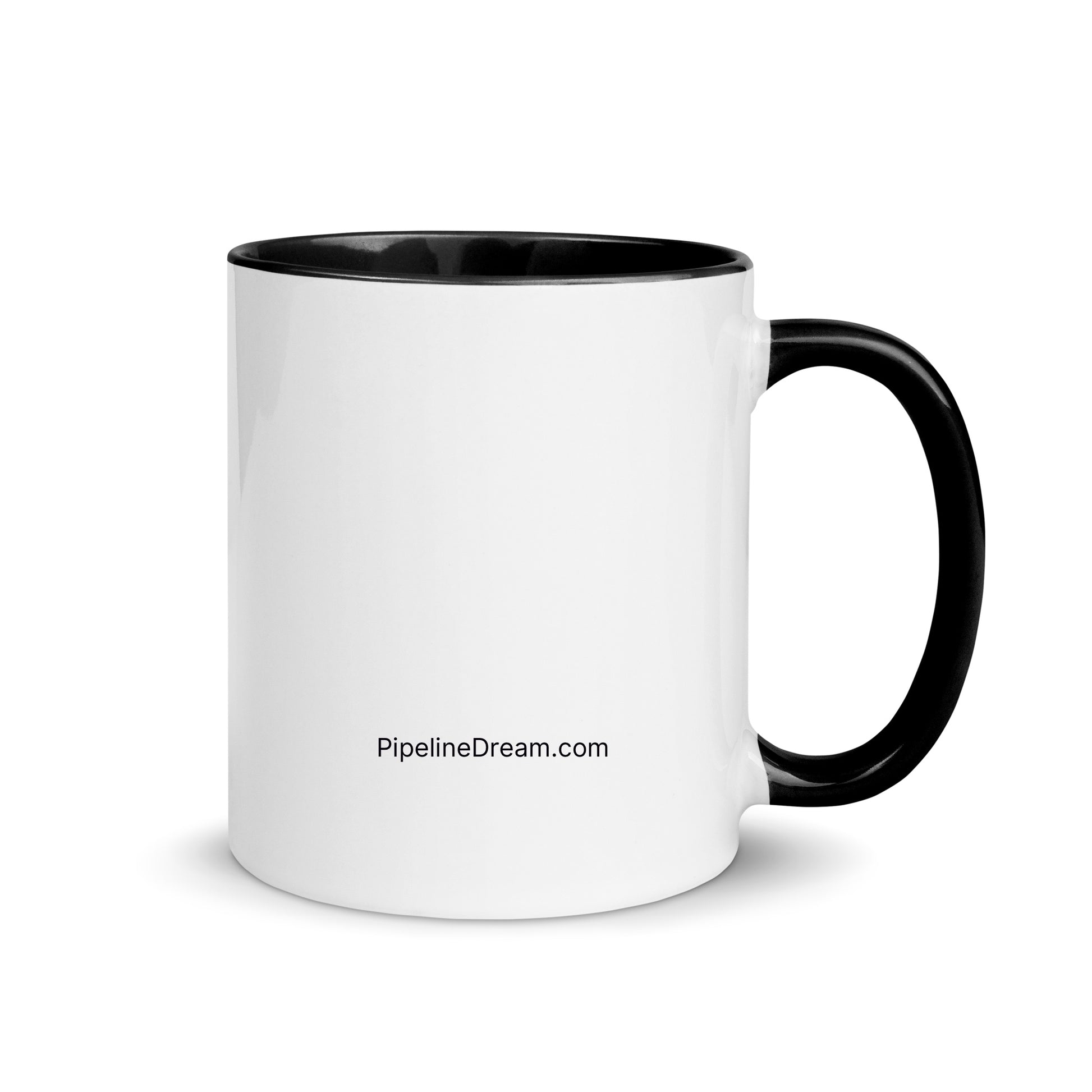 Back view of 11oz funny sales mug with black handle