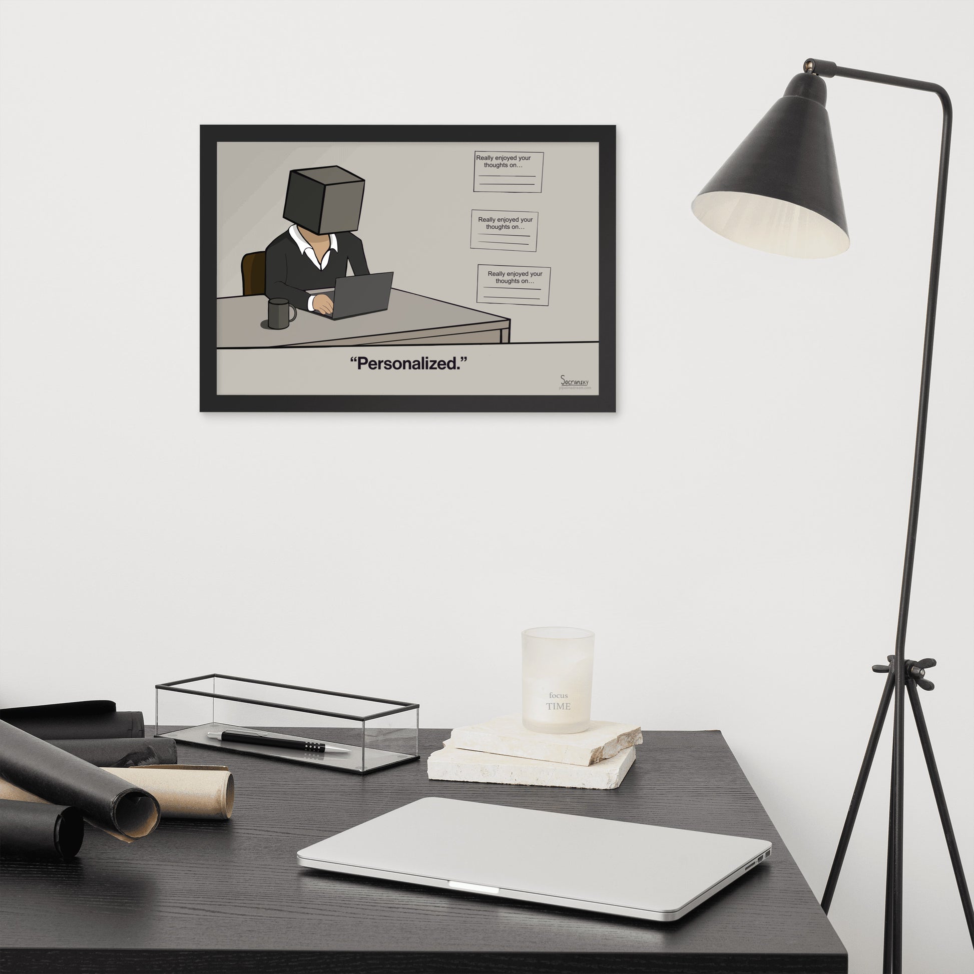 Sales office wall art displayed in a modern SaaS sales workspace
