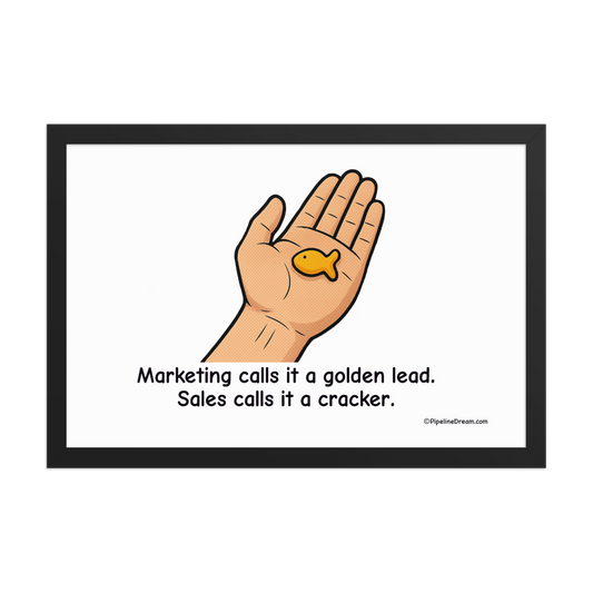 funny sales poster featuring “Golden Lead” — clean straight-on artwork view — Pipeline Dream