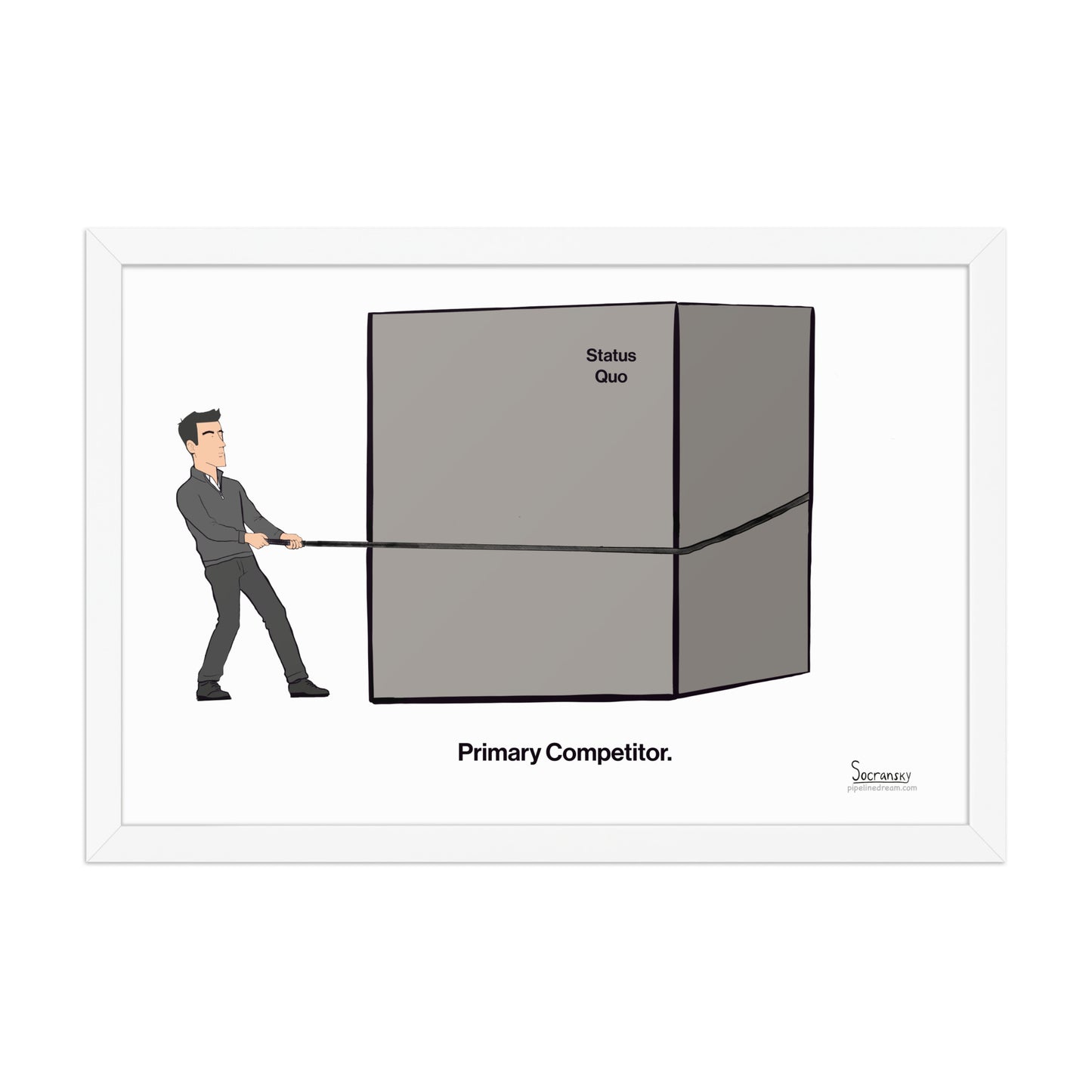 Primary Competitor funny sales poster in white frame
