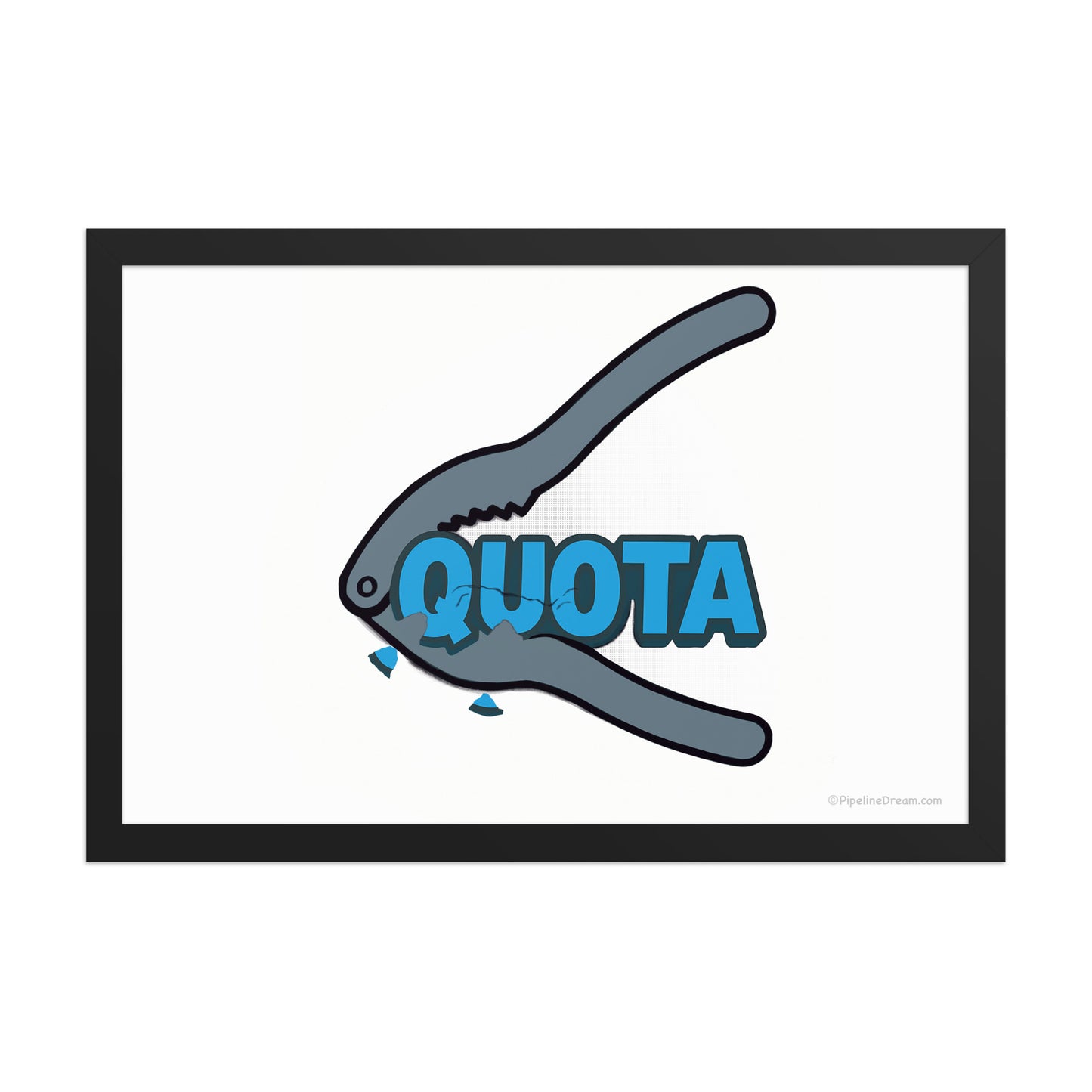 Sales humor poster for account executives featuring quota achievement cartoon